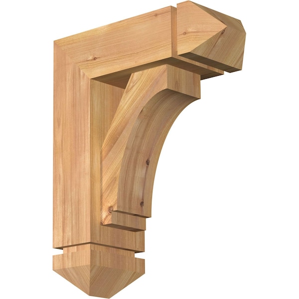 Ekena Millwork Imperial Arts and Crafts Smooth Bracket w/ Offset Brace, Western Red Cedar, 5 1/2"W x 14"D x 18"H BKT0604X14X18IMP03SWR - main
